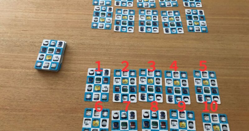 1~10まで番号が振られたカード。